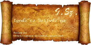 Ignácz Szilvána névjegykártya